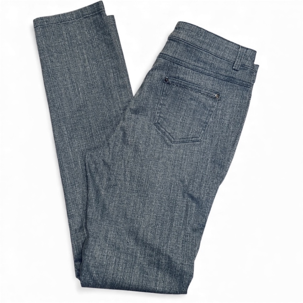 Louna Herringbone Slim Jeans with Rhinestone Pocket Trim – Size M